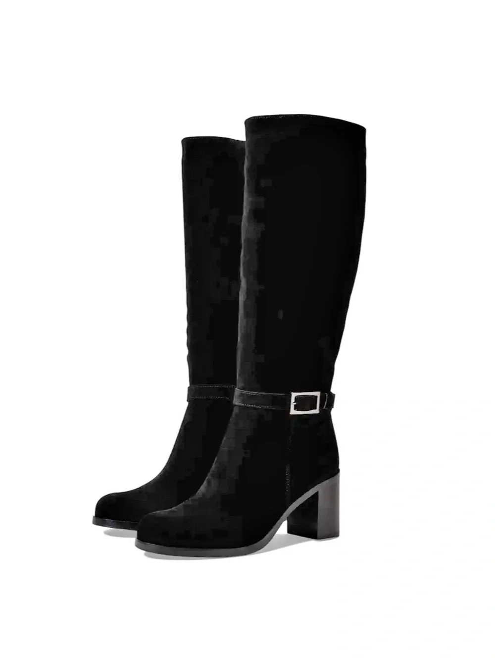 NWT La Canadienne Paul Buckled High Heel Boots, Black Size 7.5M New in Box